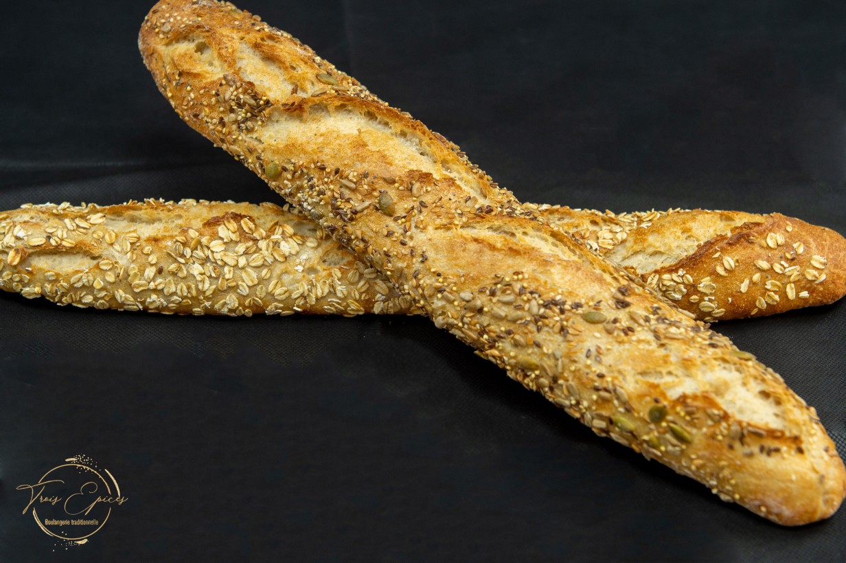 Baguette multi graine farine blache,multi graine pour faconnage